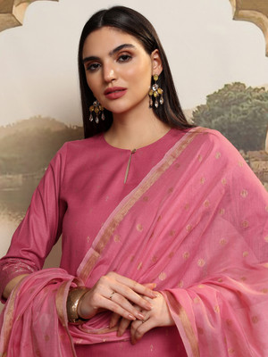 Vishudh Women Kurta Palazzo Attached Dupatta Set