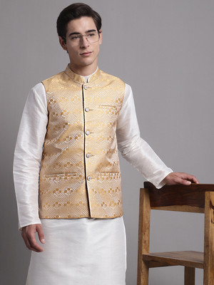 Jompers Sleeveless Self Design Men Jacket
