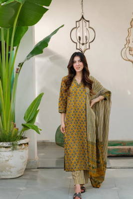 MABRI Women Kurta Pant Dupatta Set