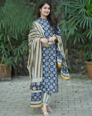 TEO DORI Women Kurti Patiala Attached Dupatta Set