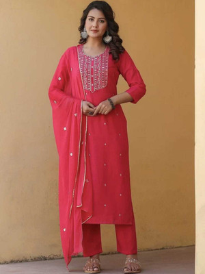 ANJIKI Women Kurti Pant Dupatta Set