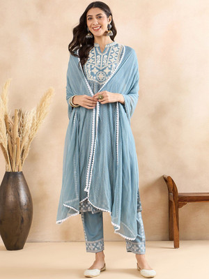 ANOUK Women Kurta Pyjama Attached Dupatta Set