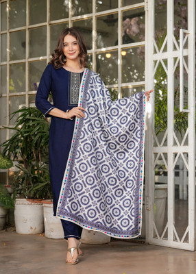 Wedani Lifestyle Women Kurti Pyjama Dupatta Set