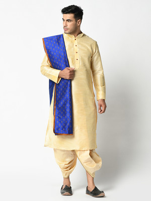 DEYANN Men Kurta Dhoti Dupatta Set