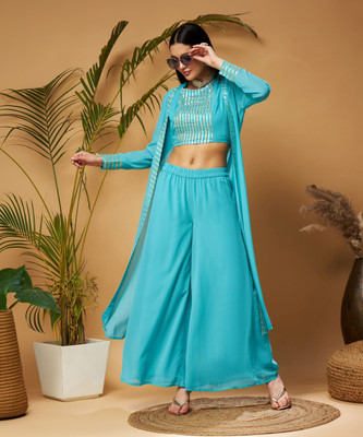Shae by SASSAFRAS Women Ethnic Top Pant Ethnic Jacket Set