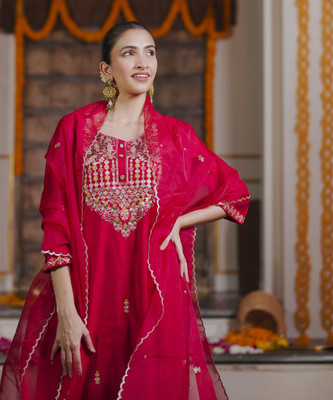 Indo Era Women Kurta Pant Dupatta Set