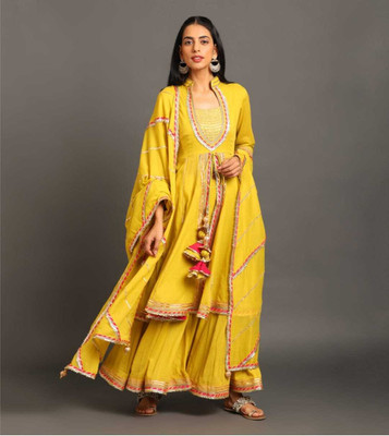 Garima Fashion Women Ethnic Top Palazzo Dupatta Set