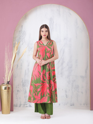 Mmirava Women Ethnic Top Palazzo Set