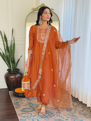 RN Fashion Embroidered Kurta, Trouser/Pant & Dupatta Set