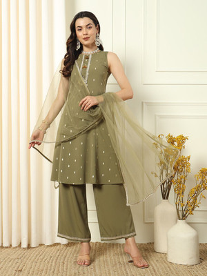 FIORRA Women Kurta Palazzo Dupatta Set