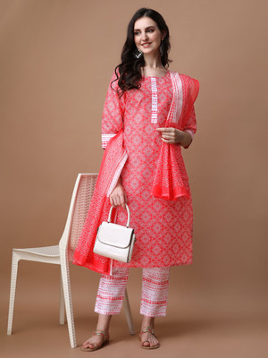 TRAHIMAM Women Kurti Pant Dupatta Set