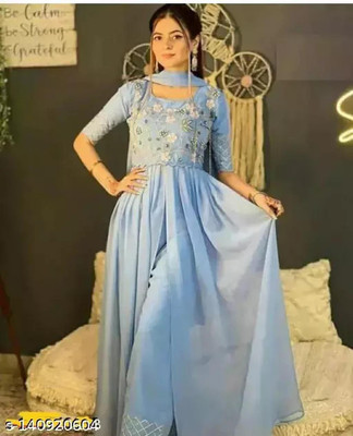 AMALAK Women Kurti Palazzo Dupatta Set