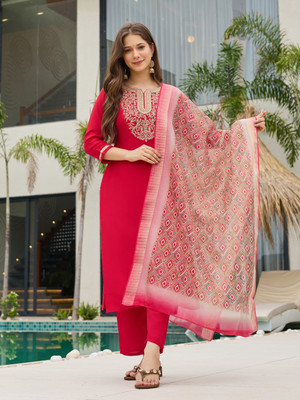 SDK Fashion Embroidered Kurta, Trouser/Pant & Dupatta Set