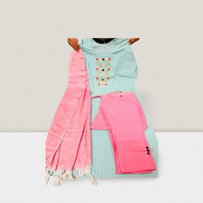 R N Enterprises Women Kurta Churidar Dupatta Set