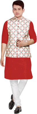 OS Jeans Men Kurta Pyjama Ethnic Jacket Set