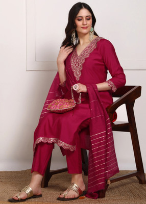 DSK STUDIO Women Kurta Pant Dupatta Set