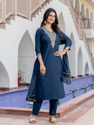 NAVLIK Women Kurti Pant Dupatta Set