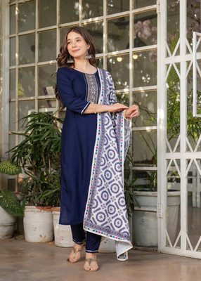 OXIT CLASS Embroidered Kurta, Trouser/Pant & Dupatta Set