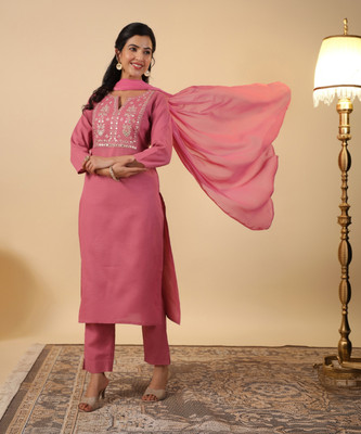 Janasya Women Kurta Pant Dupatta Set