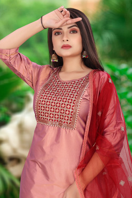 Naveerafashion Women Kurti Pant Dupatta Set
