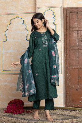 Teehance Women Kurti Pant Attached Dupatta Set