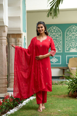 THE52 Women Kurta Pant Dupatta Set