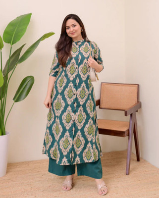 Starc Fashion Women Printed Ethnic Dress Kurta(Green)