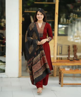 Tasrika Floral Print Kurta, Palazzo & Dupatta Set