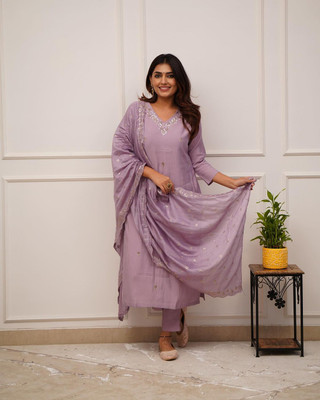RN Fashion Embroidered Kurta, Trouser/Pant & Dupatta Set