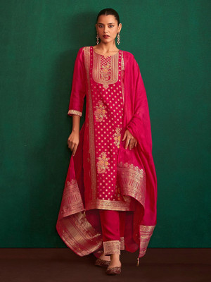 Janasya Women Kurta Pant Dupatta Set