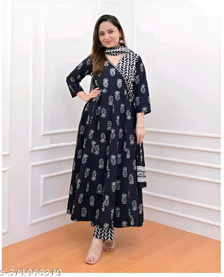 Bairaj Women Kurta Pant Dupatta Set