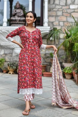 Royal Export Floral Print Kurta, Trouser/Pant & Dupatta Set