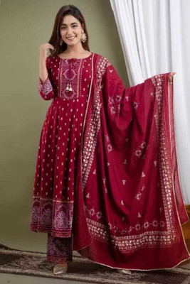 AF ASHA FABRICS Women Kurti Pant Dupatta Set