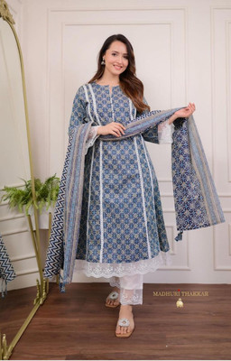 Rini and Niri Printed Kurta, Trouser/Pant & Dupatta Set