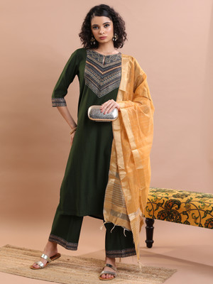 Vishudh Women Kurta Palazzo Dupatta Set