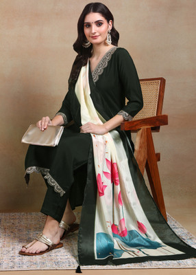 Hiva Trendz Embroidered Kurta, Trouser/Pant & Dupatta Set