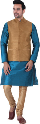 HUZUR Men Kurta Pyjama Ethnic Jacket Set