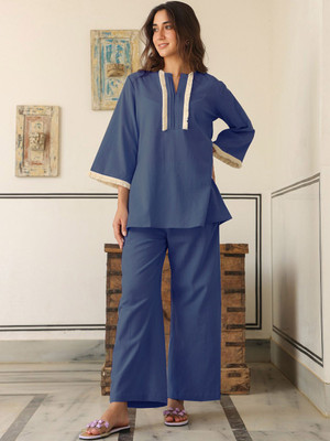 Leriya Fashion Women Ethnic Top Palazzo Set