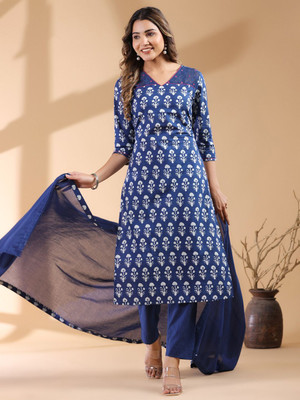 Janasya Women Kurta Pant Dupatta Set