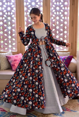 MITHACSHI Flared/A-line Gown(Dark Blue, Multicolor)