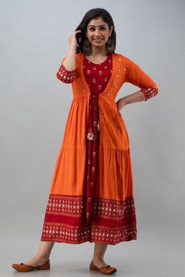 CELEBRAVO Women Kurta Ethnic Jacket Set