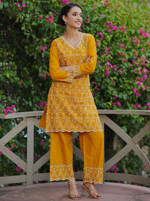 LIBAS Women Ethnic Top Palazzo Set
