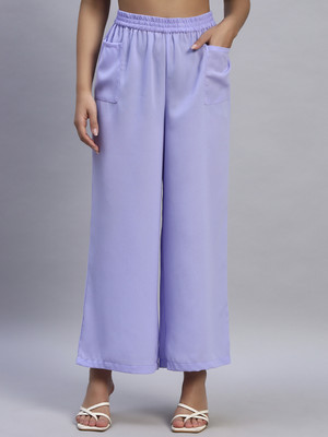 HOE Flared Women Pink Trousers