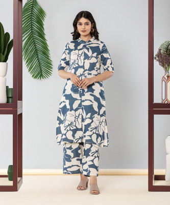 Jaipuri Bunaai Women Kurta Palazzo Set
