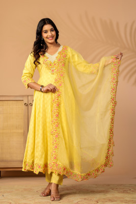 KIAASA Women Kurta Pant Dupatta Set