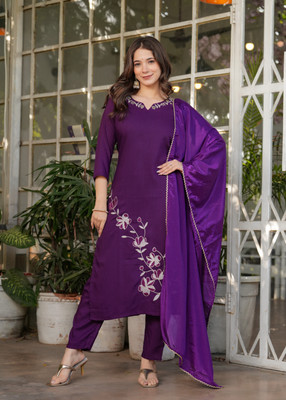 ZIBLON Floral Print Kurta, Trouser/Pant & Dupatta Set
