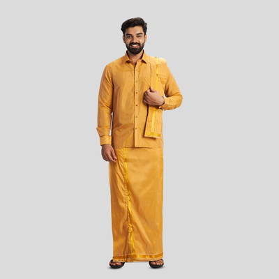 Uathayam Men Shirt Dhoti Dupatta Set