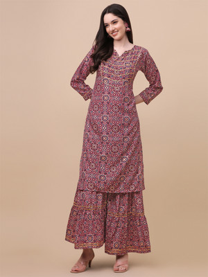 RIEKA Women Kurti Sharara Set