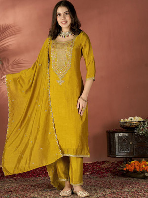 JENSI FASHION Embroidered Kurta, Trouser/Pant & Dupatta Set