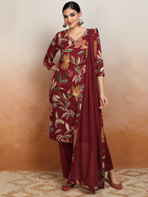 Vishudh Women Kurta Pant Attached Dupatta Set